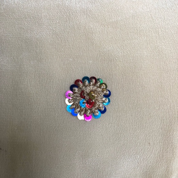 Saree sari in cream with zardosi handwork. [Firm] - Picture 5 of 5